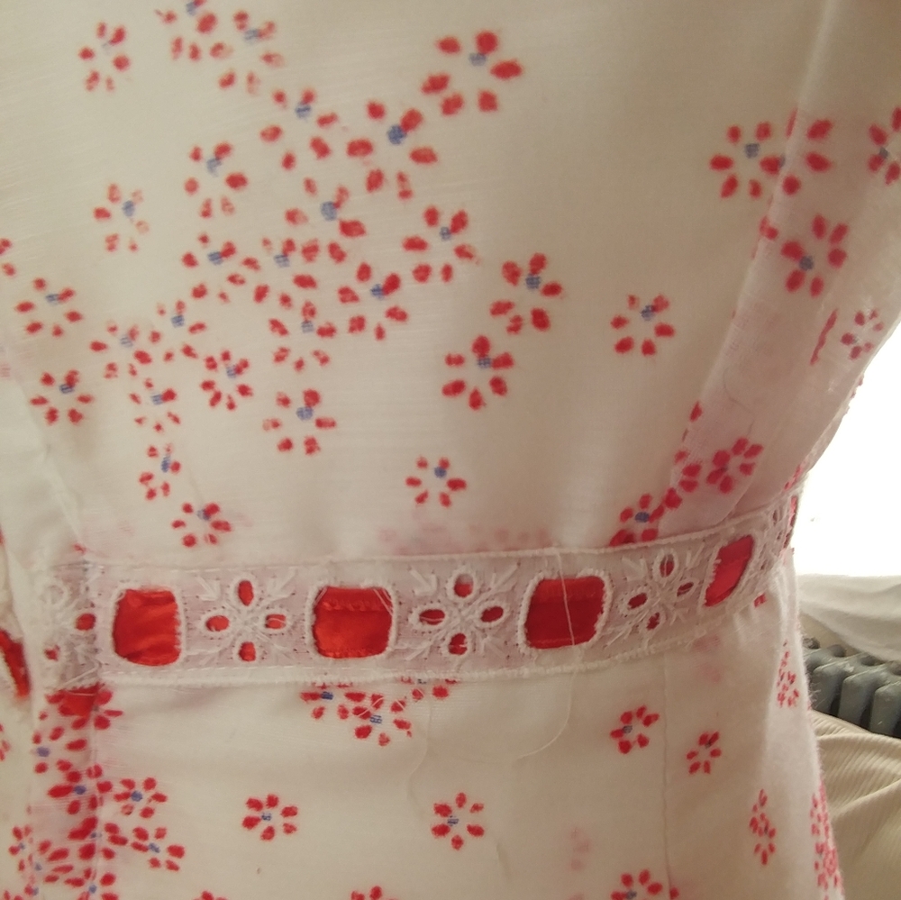 Vintage 70s Maxi Dress Puff Sleeve Floral Print 2 - Picture 11 of 16